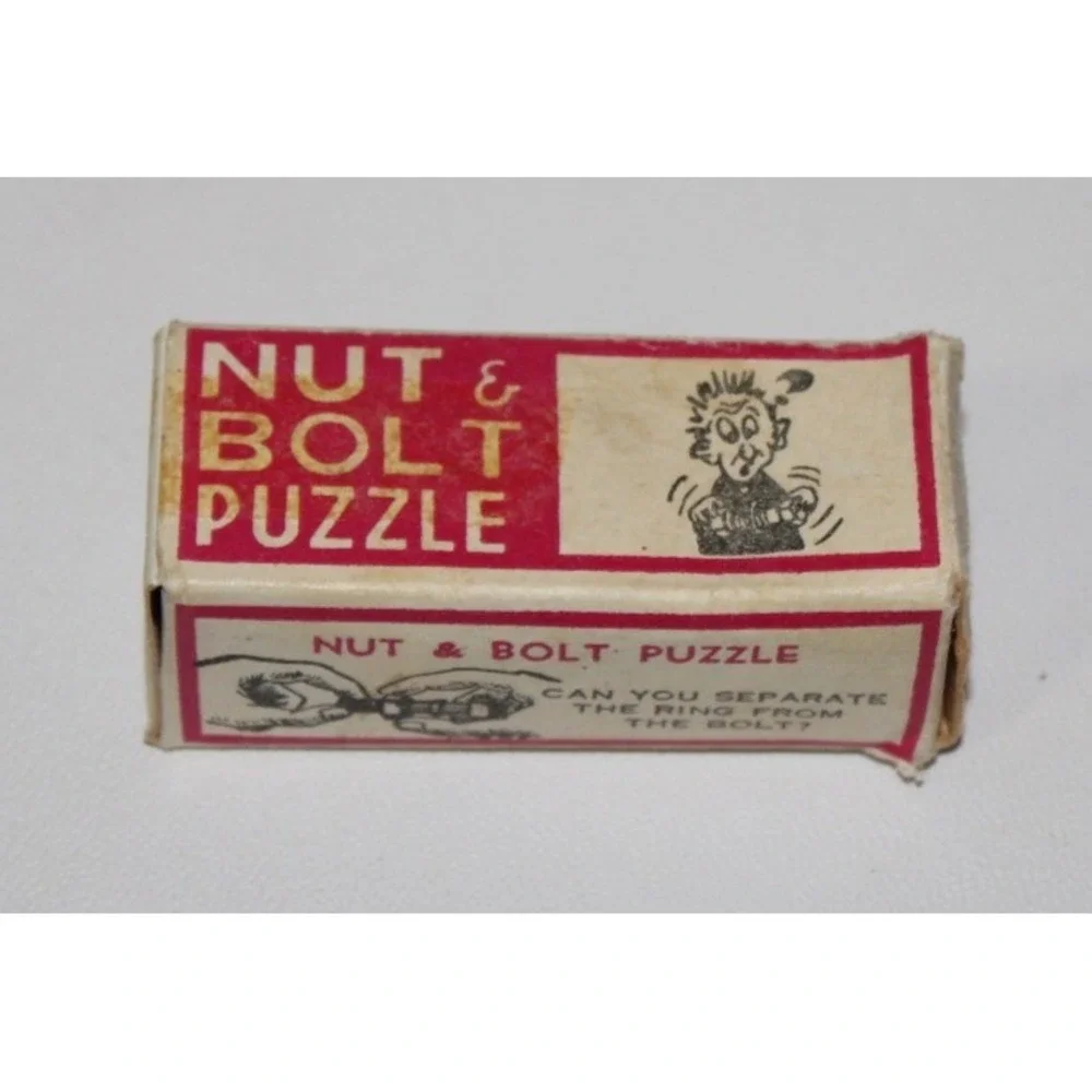 vintage Nut & Bolt Puzzle B. Shackman No. 9655 in box Made in Hong Kong